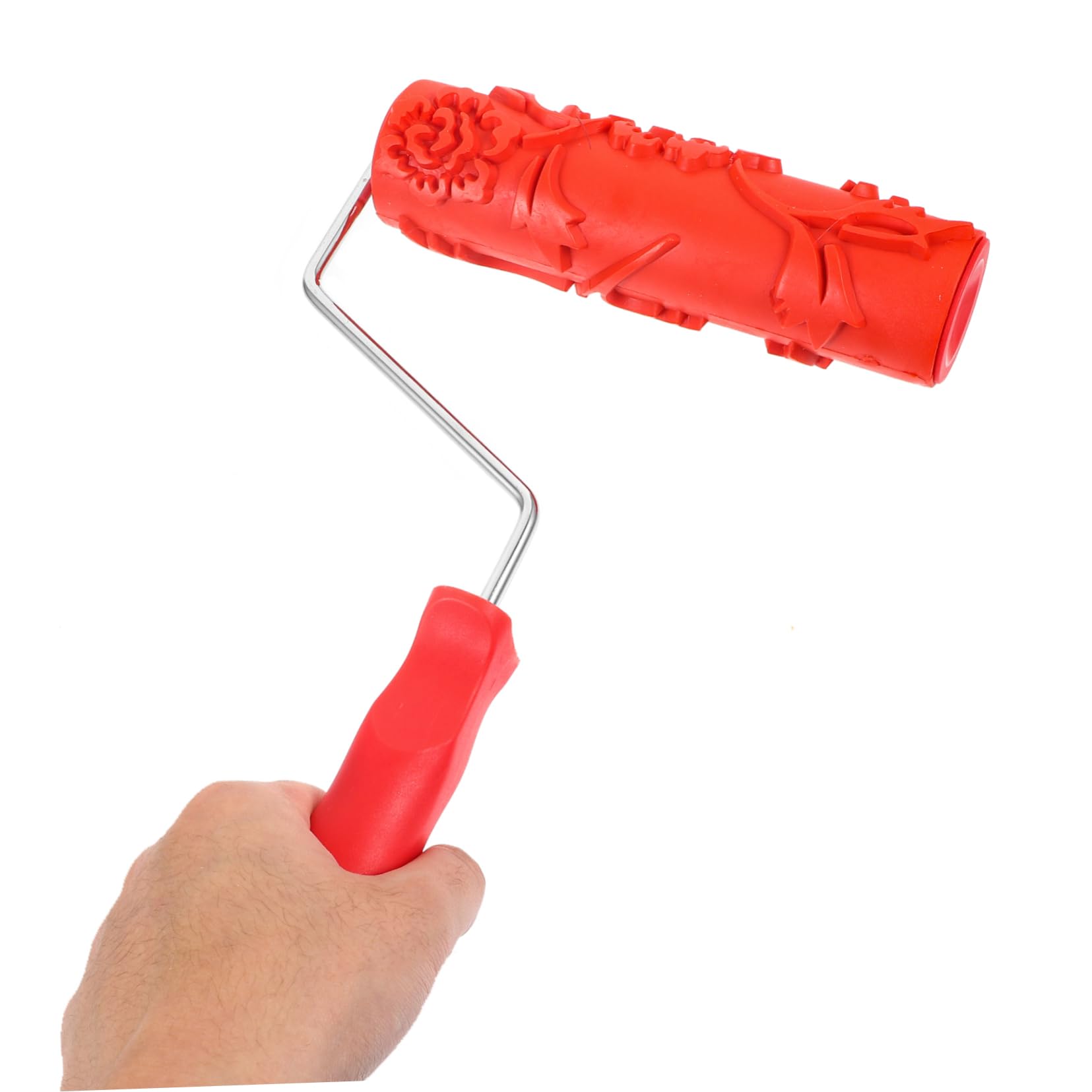 Rodillo de Pintura Patrones de Rosa de 7 Pulgadas, Herramienta de Goma y Plástico para Decoración de Paredes, Fácil de Usar para Proyectos DIY y Profesionales
