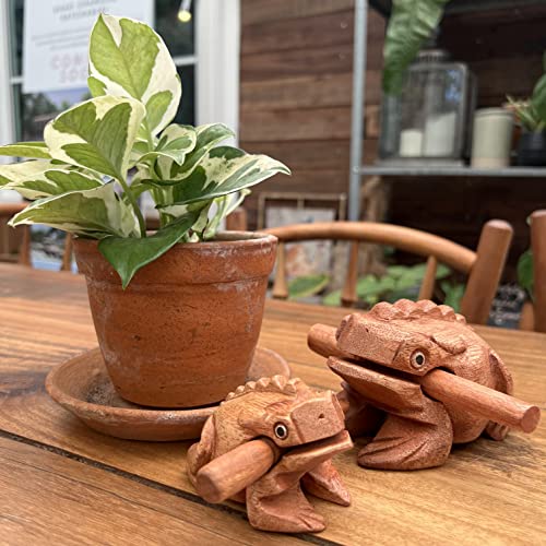 Nutta - 5 Inches Wooden Frog Guiro Rasp Musical Instrume Wood Percussion Desk Scraping Fog With Frog Sound Idea Funny Instruments Nature Wood Music Home Garden Decoration (5 Inches) #TOP4