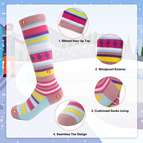 Aaronano Merino Wool Ski Socks Kids Snowboarding Socks For Toddler Boys And Girls Winter Warm Snowboard Thermal Socks 2 Pairs #TOP3