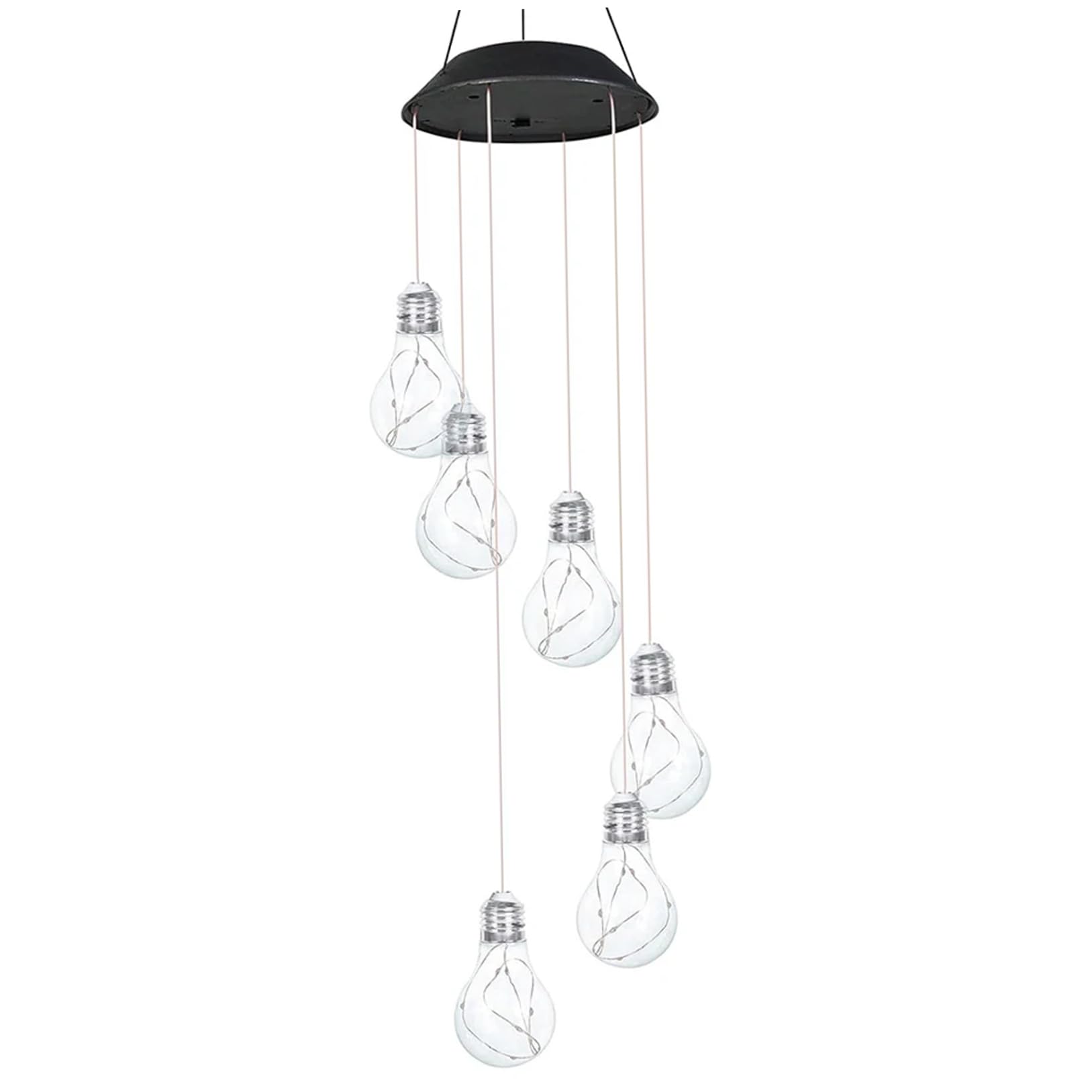 Carillon éolien solaire extérieur LED multicolore suspendu pour décoration de balcon