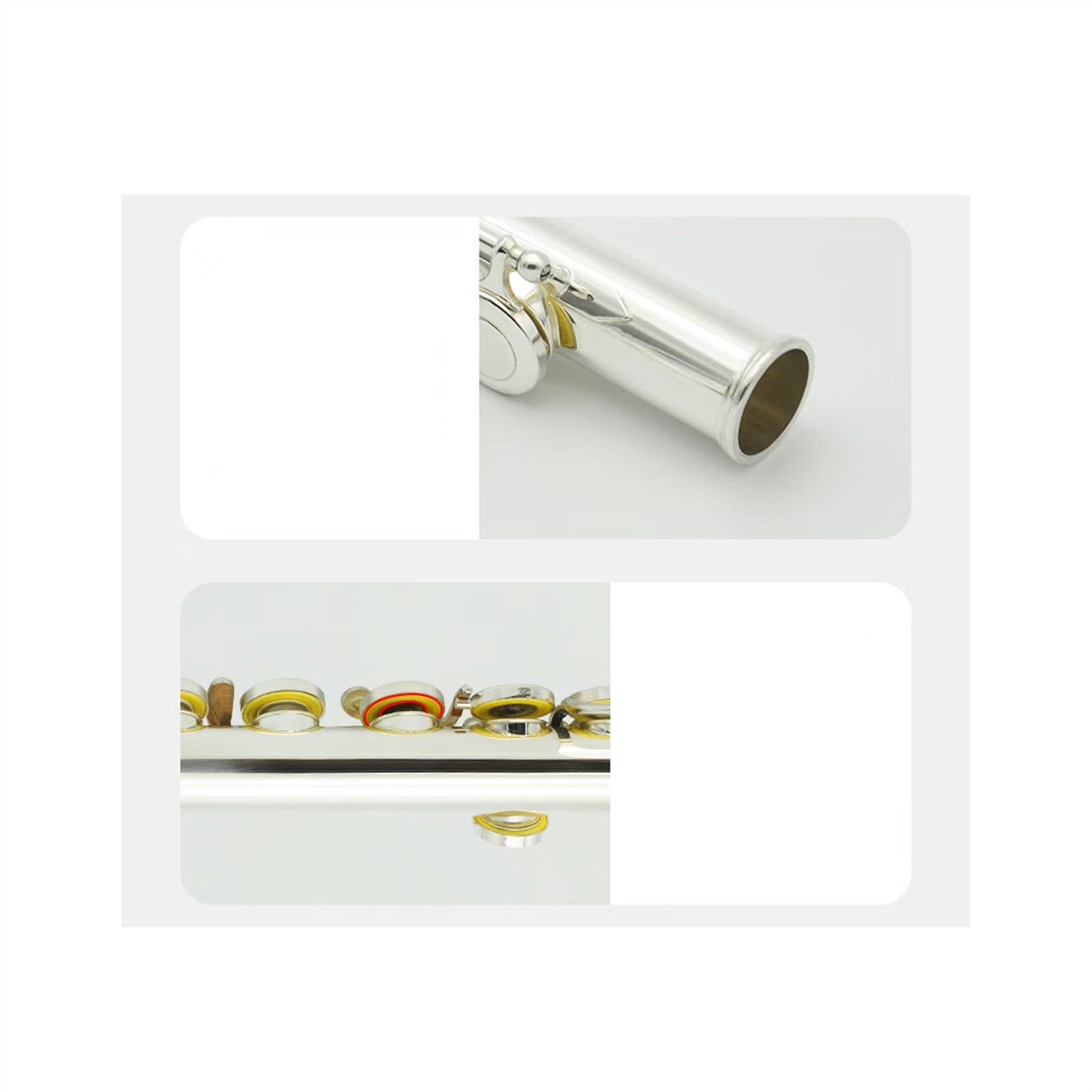 Set di flauti placcati in Argento, Strumento a 16 Fori, Fori Chiusi, Tono Do con Chiave Mi Divisa, Adatto ai Principianti.,