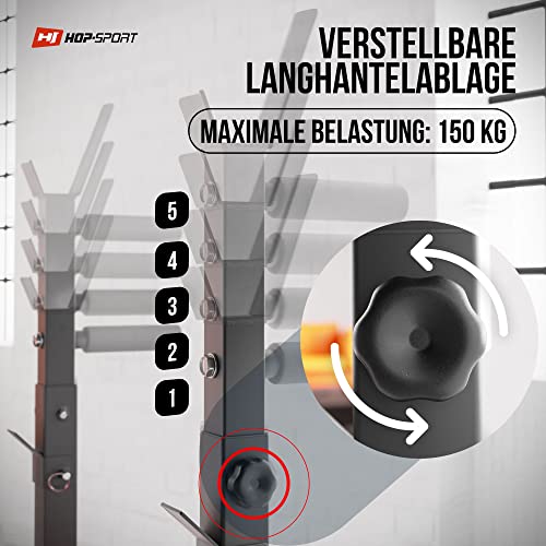 Hop-Sport 1080 halterbank met halterhouder, drukbank, trainingsbank, inklapbaar - Image 4