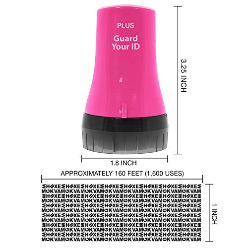 Image of Guard Your ID Wide Advanced Roller 2.0 Identity Theft Prevention Security Stamp Pink