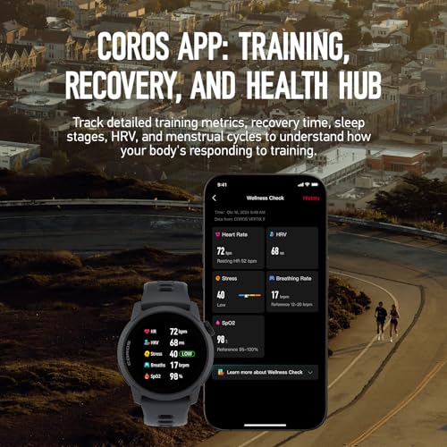 Image of COROS PACE 4 Ultralight Sport GPS Watch, 1.2 inch AMOLED Touchscreen,19 Days of Daily use, Voice Features, Advanced Training Tools, Accurate GPS, Heart Rate Monitor (Black Silicone, Standard)