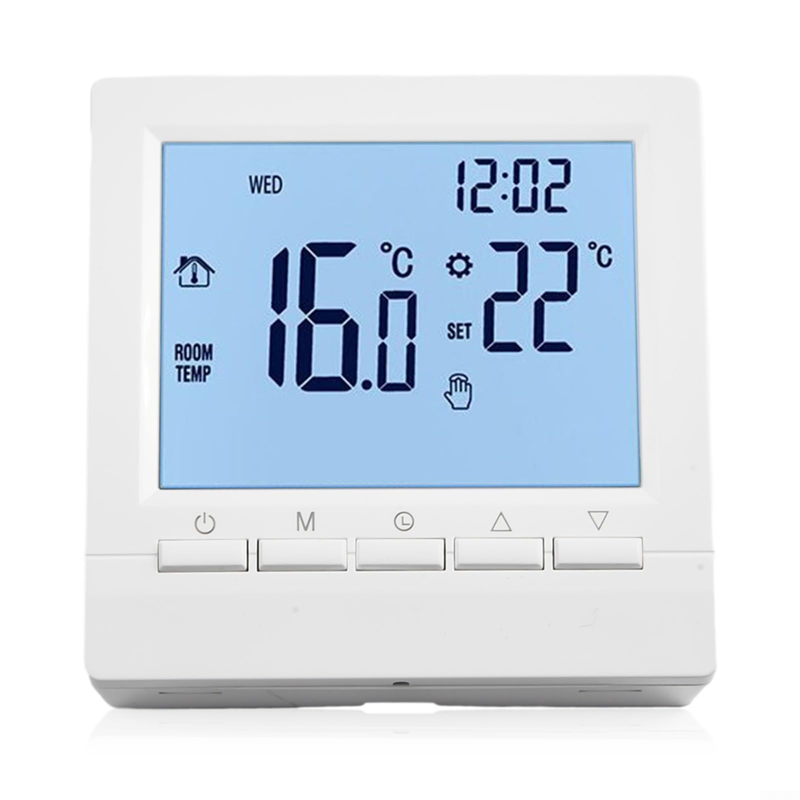 Termostato digital para caldera de gas y calefacción por suelo radiante, controlador de temperatura con control inalámbrico, termostato montado en la pared alimentado por pilas