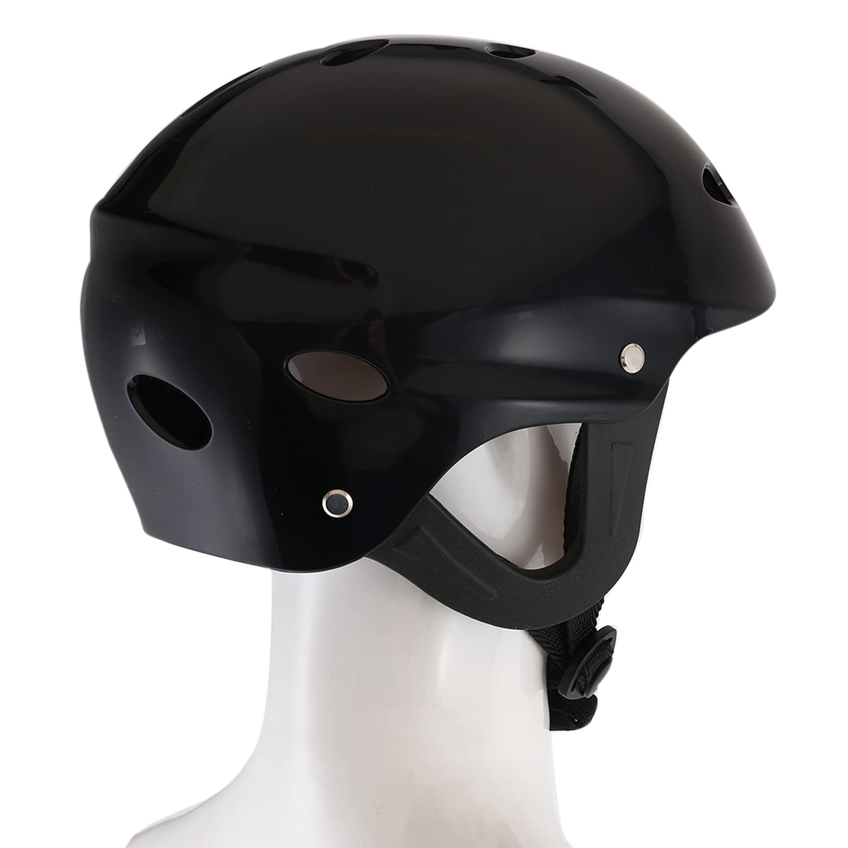 Casque de Securite Protecteur 11 Trous Respirant pour Sports Nautiques Kayak Canoe Surf Paddleboard - Noir