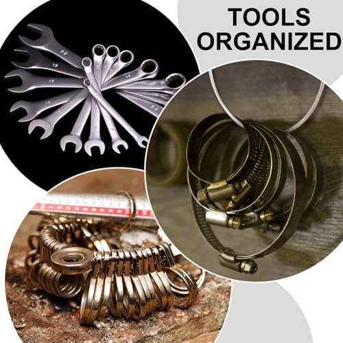 Image of Zonon 3 Pack 6 Inch Metal Rings Wrench Organizer Easy to Open and Close Heavy Duty for Bib Vests Craft Index Card Dream Catcher Key