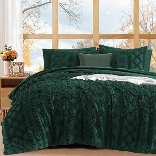 Queen Size Comforter Set- 7 Pieces Tufted Bed in a Bag Queen Bedding Sets