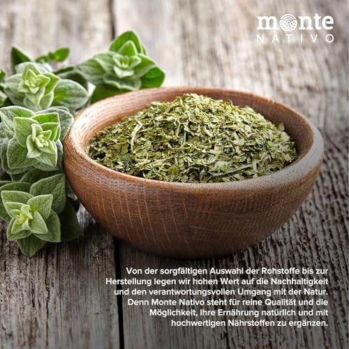 Majoran gerebelt Monte Nativo (250g) - Majoran Tee getrocknet - Marjoram - Schonend getrocknete und aromatische Gewürze ideal zum Kochen und Würzen - Intesives Aroma und Geschmack