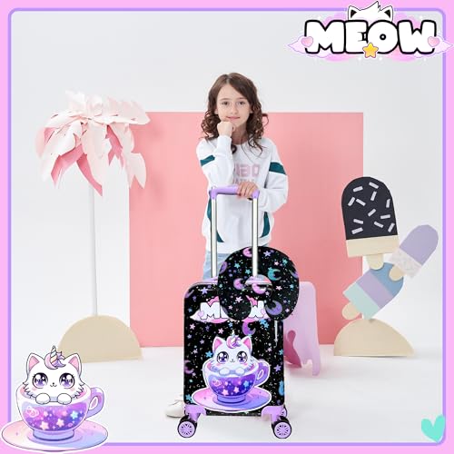 Image of Kid's Luggage Set 2 Piece Suitcase Set 16'' Hardside Luggage with Spinner Wheels Girls Carry on Toddler Luggage Travel Rolling Luggage Airline Approved