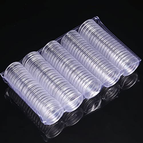 100 cápsulas transparentes para monedas de 18mm miniatura 2