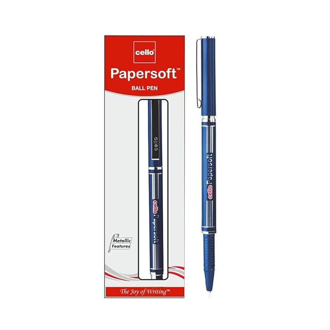 Cello Papersoft Ball Pens Pack of 10 Blue Ball Pens Smooth Ball