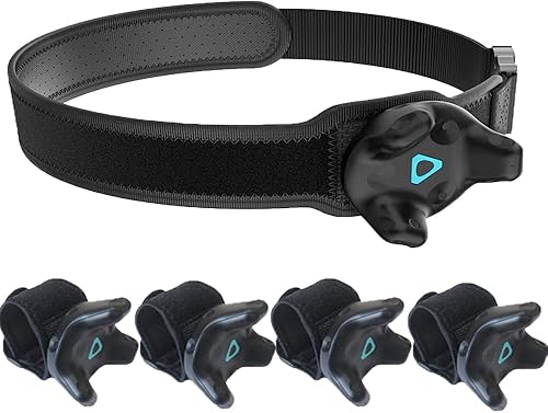 JLD VR Tracker Belt for HTC Vive System Puck - Adjustable Strap Waist and Full-Body Tracking in Virtual Reality1x 4X Wrist Strap, black, 47.6
