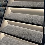 ZXD Treppen-Teppich-Matte Indoor Anti-Rutsch-Treppenstufen Teppiche Verbesserte Selbstklebende Sicherheits-Anti-Bewegungs-Teppiche Für Holztreppen,A,26 * 75+3cm