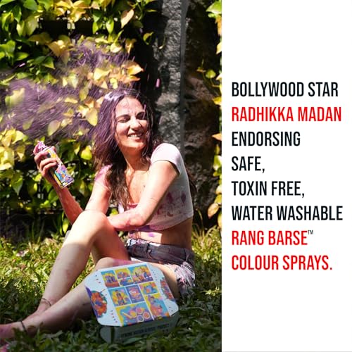 Image of Rang Barse Holi Color Spray Gift Box | Pack of 3 Pastel Holi Colour Sprays - 200ml X 3 | Toxin-Free, Single-Wash Removal | Easy to Clean | Holi Gift Set | Made in India