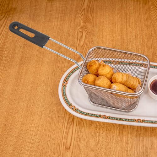 Luxshiny 2 unidades Manija Desmontable de Acero Inoxidable de 9,45 pulgadas para Cesta de Freidora de Anillo de Huevo y Cesta de Omelette - Ergonómica y Antideslizante miniatura 5