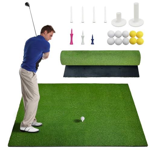 Golf Hitting Mat,31 mm Golf Mats for Practice Heavy Duty Turf Driving Range Mats Works with Golf Simulators Outdoor Indoor, 5x4 FT