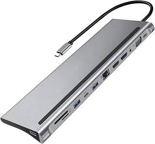 Etzin USB C Hub, USB C Docking Station - 12 in 1 Triple Display USB C Adapter with 4K HDMI, VGA, DP, USB3.0/2.0, USB-C, Gi... Price In India
