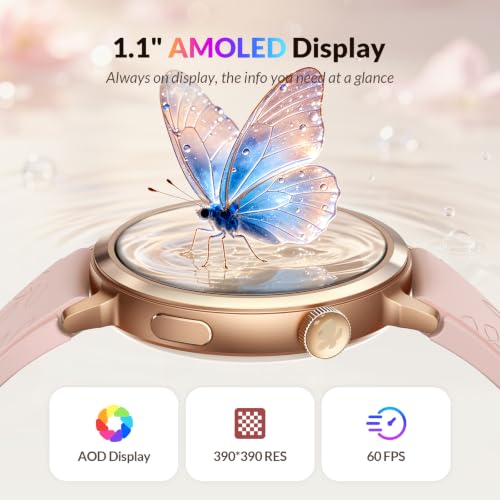FANY Luna Smart Watch for Women, 1.1" AMOLED Small Fitness Round Smartwatch | Long Battery Life, 24/7 Activity Tracker, Heart Rate/Sleep/Cycle Monitor, Message Notifications, Slide-Lock, 200 Watch Faces - image 7