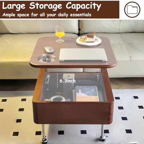 Wood-Lift-Top-Coffee-Table-Vintage-Coffee-Table-with-Storage-Shelf-and-Hidden-Compartment-Square-Mobil-Center-Table-Dining-Table-for-Home-Living-Room-Reception-Room-Office Wood Lift Top Coffee Table Vintage Coffee Table with Storage Shelf and Hidden Compartment Square Mobil Center Table Dining Table for Home Living Room Reception Room Office