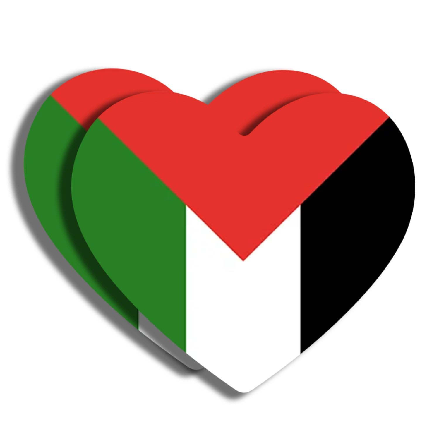 Autocollant cœur drapeau palestinien pour la paix et la justice