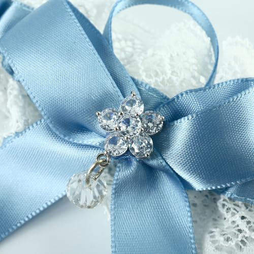 Image of wedding garter set women lace Bridal garter sets including keepsake garter and toss garter