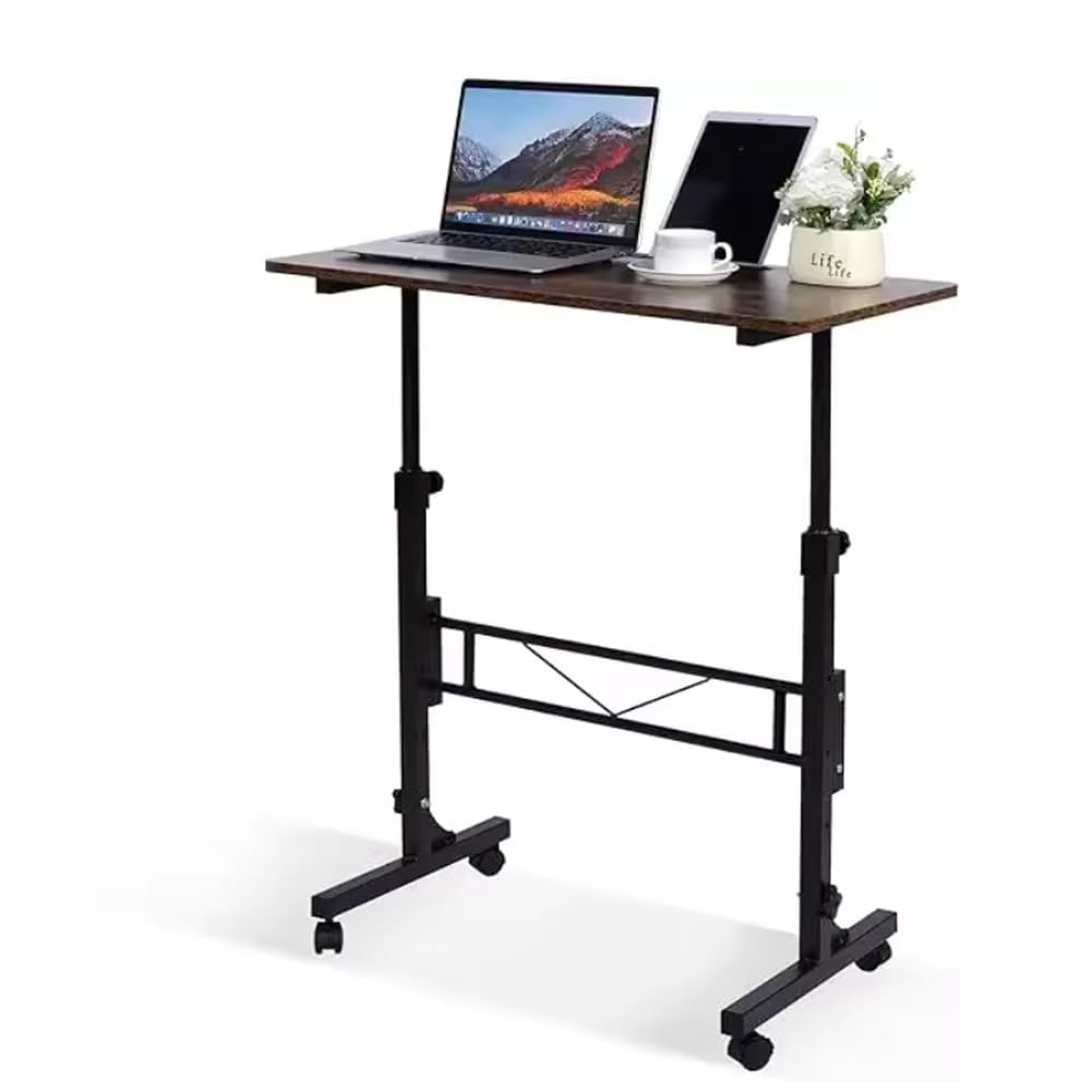 GarveeLife Scrivania regolabile in altezza con ruote, tavolo per computer, scrivania per camminare, tapis roulant, tavolo per PC, piccolo per casa e ufficio, 80 x 40 cm