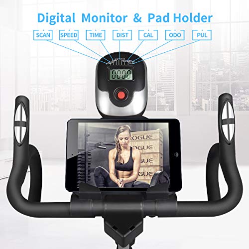 L NOW Indoor Exercise Bike Indoor Cycling Stationary Bike, Belt Drive with Heart Rate, Adjustable Seat and Handlebar, Tablet Holder, Stable Quiet and Smooth for Home Cardio Workout(D600) - Home Fitness Guru L NOW Indoor Exercise Bike Indoor Cycling Stationary Bike, Belt Drive with Heart Rate, Adjustable Seat and Handlebar, Tablet Holder, Stable Quiet and Smooth for Home Cardio Workout(D600) - Image 6