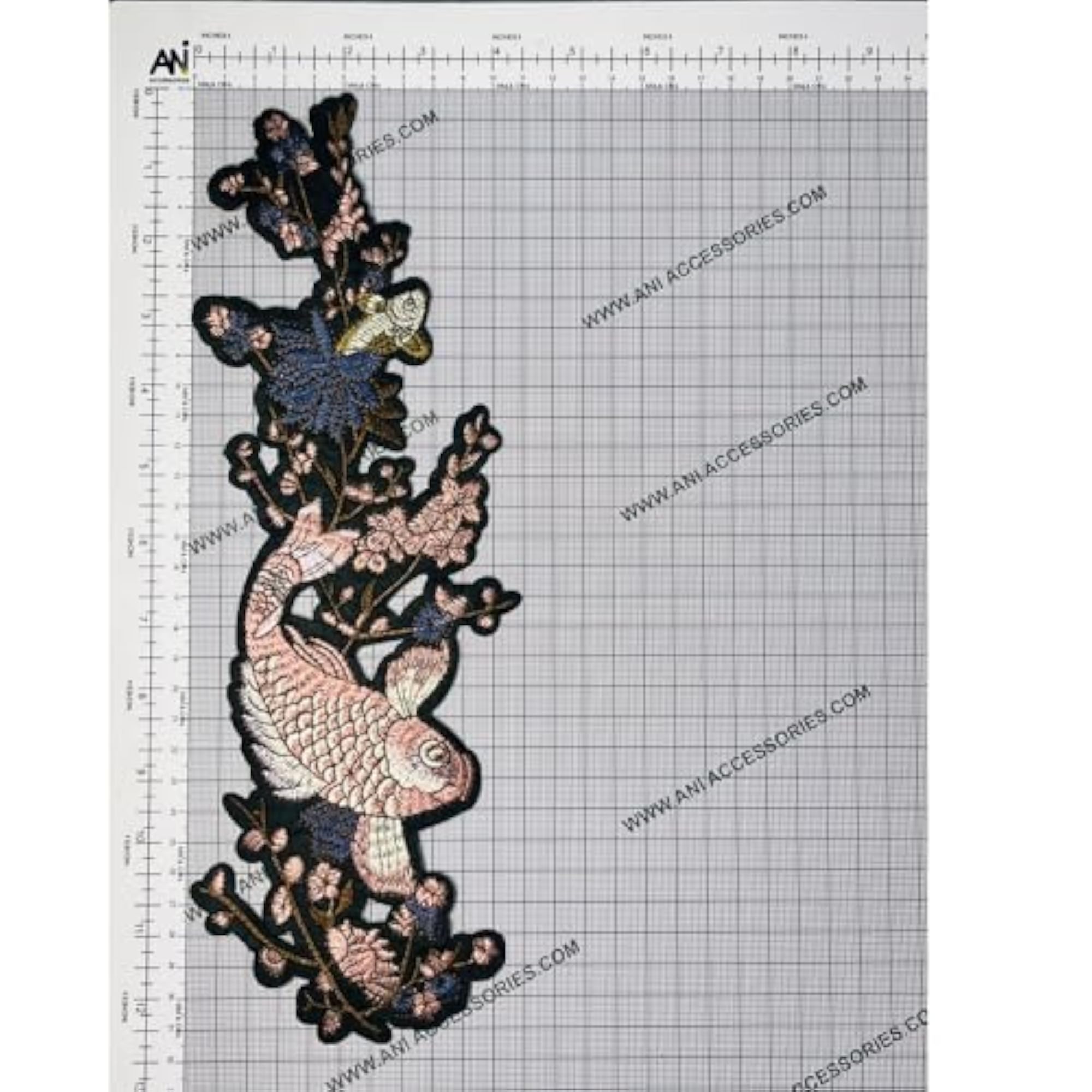 Patch Heat-Transfer Japanese Crane Sakura Flower Embroidered