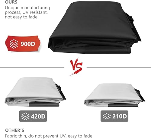 Miniatura 3 de Fundas para muebles de patio, funda redonda resistente para mesa de patio (84 pulgadas de profundidad x 28 pulgadas), cubierta de mesa auxiliar para