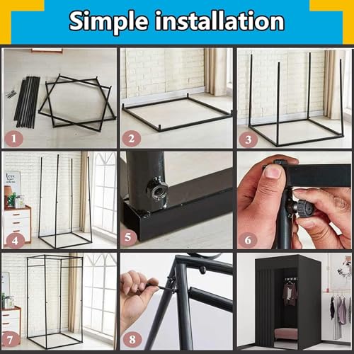 Tabique móvil para probador con gancho integrado, estante plegable para exhibición de ropa y vestidor temporal ideal para tiendas minoristas