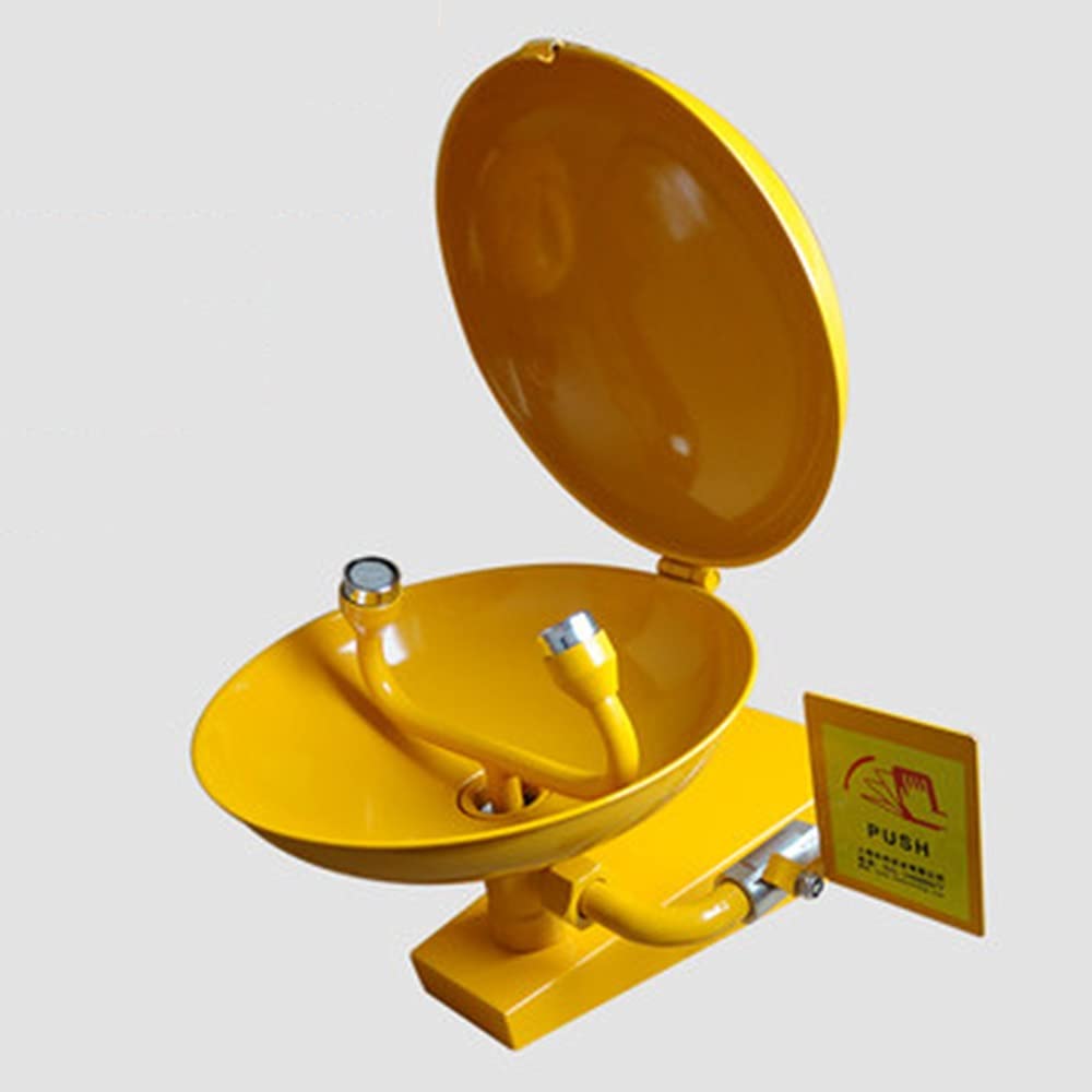 Station de lavage oculaire avec couvercle Station de lavage oculaire murale pour lave-yeux de premiers secours Bol en acier inoxydable 304 + panneau de lavage oculaire, filetage Rc (couleur : A)
