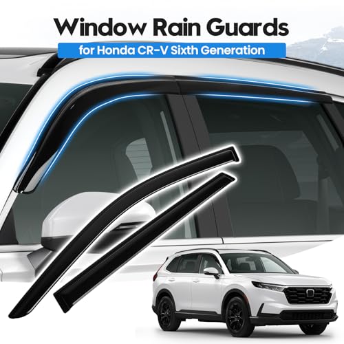 Image of CRV Rain Guards - Window Visors for Honda CR-V CRV 2023-2025 2026, Out-Channel Side Window Rain Guards for CRV Accessories, 4PCS, Black, Car Accessories