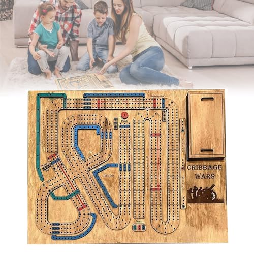 Acmoney ACMONEY-625 Cribbage Wars Board Game,2024 Wooden Cribbage Wars Board Game Set cover
