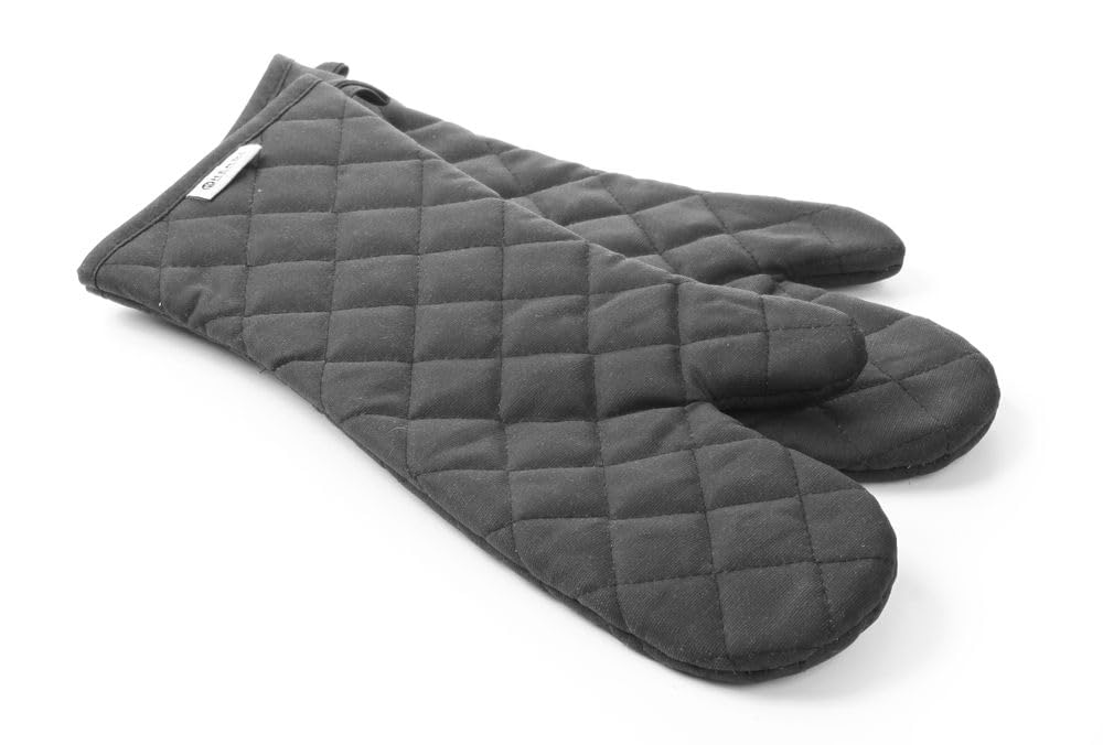 HENDI Rękawice kuchenne, 1 para, certyfikowane, odporne na temperaturę do 250°C, bardzo długie, rękawice piekarskie, (L)380mm, bawełna, czarny
