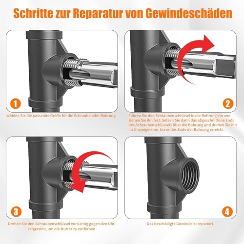 NPT Gewindebohrer Set: Kompaktes Gewindeschneidset für Heimwerker und Profis zum Nachschneiden beschädigter Gewinde in Stahl- und Kunststoffrohren (6PCS)