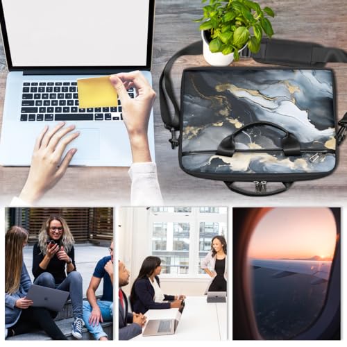Bolsa slim para laptop 15'' negro con diseño abstracto miniatura 6