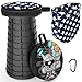 ALEVMOOM Sgabello Telescopico Portatile Con Cuscino,Sgabello Da Campeggio Pieghevole Per Adulti, Sgabello Pieghevole Portatile Per Pesca Campeggio Viaggio Carico Massimo 440lb