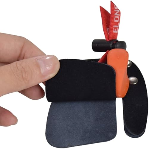 Miniatura 10 de SHENG-RUI Archery Finger Tab Shooting Tabs Finger Saver Protect Guard Cow Leather for Recurve Bow Right Handed