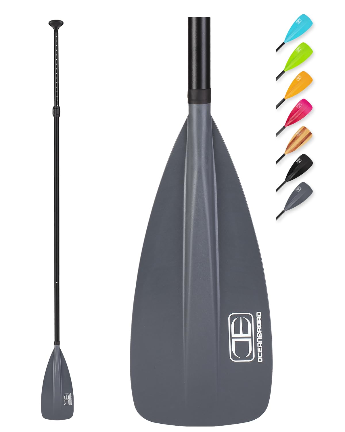OCEANBROAD SUP-Paddel – verstellbares Stand-Up-Paddel für Paddleboard-Kajak, verstellbarer Schaft aus Aluminiumlegierung mit verstärkten Nylonklingen