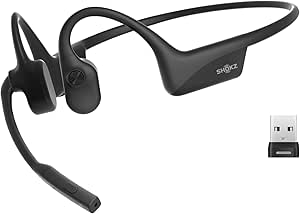 SHOKZ OpenComm2 UC 2025 Upgrade USB-A kabelloses Knochenschall PC Headset, Bluetooth Open-Ear Kopfhörer mit Noise-Cancelling Mikrofon, Ohrhörer für Office, Anruf, 16 Stunden Sprechzeit