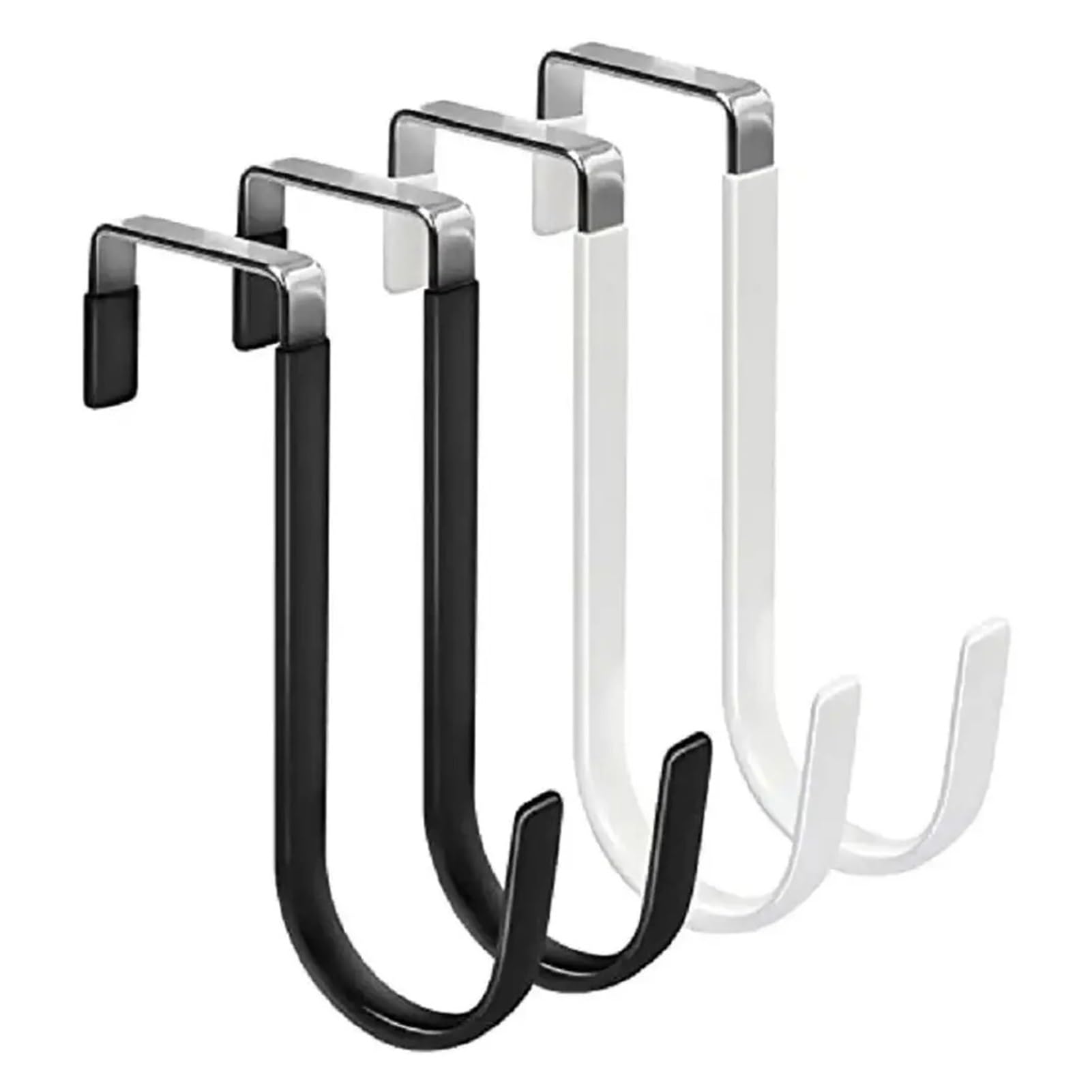 BARRINS Over The Door Hooks 1PC Hanging Organizer Over The Door Hooks Rubber Prevent Scratches Bathroom Bedroom Kitchen Towel Coats Hangers Metal(White)