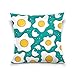 Housse de Coussin Décoratif avec Fermeture éclair Invisible Housse de Coussin Taie d'oreiller Conception D'Oeufs Frits  pour Chambre, canapé, Chaise, Lit,Jardin 45×45 cm