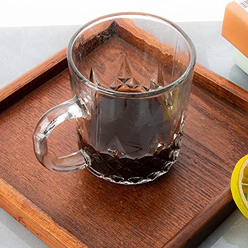 Image of ANKUL Premium Glass Coffee Mug Tea Cups Set of 2-200 ML, Transparent, Glass Cups Set for Coffee, Green Tea, Herbal Tea, Lemon Tea, Milk Cup, Hot /Cold Drinks Cups (Elegant, 2)