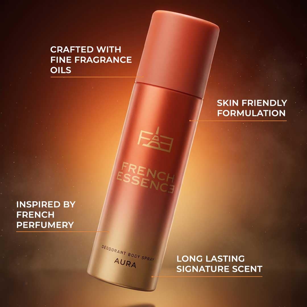 French Essence Aura | Deodorant For Women | Body Spray | Fresh Fragrance | Long Lasting Scent 150ml Each - Pack of 1 4