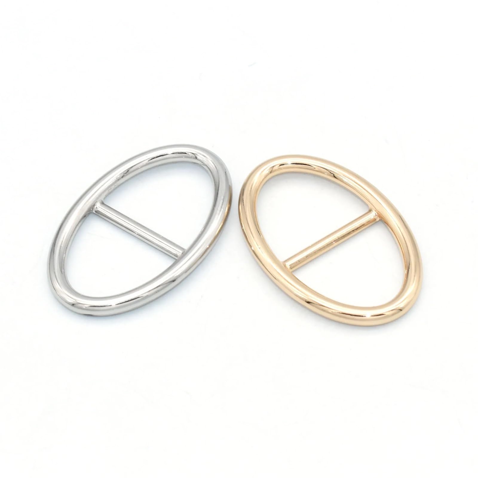 60 hebillas deslizantes ovaladas de 22 mm, hebilla de cinturón ovalada, accesorios de metal ajustables