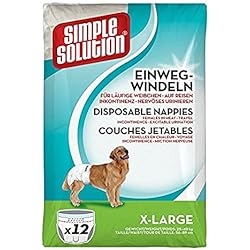 Simple Solution pañales de perro hembra desechables, XL (paquete de 12)