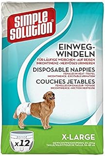 Simple Solution Jednorazowe pieluchy dla psów płci żeńskiej, Super chłonne, szczelne dopasowanie, Wskaźnik wilgotności