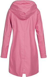 Women's PU Rain Jacket with Hood Waterproof Windbreaker Softshell Jacket Breathable Transition Jacket for Women Long Functional Jacket Transition Jacket with Zip Softshell Jacket Women's Wass