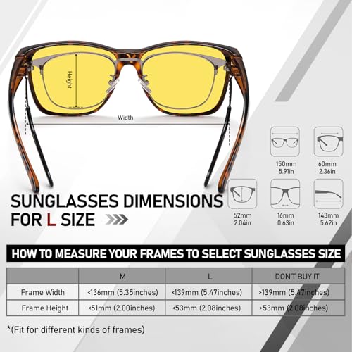 Image of HAOLOTA Night Vision Driving Over Glasses, Polarized Nighttime Glasses Men Women Anti Glare Yellow Tinted Lens